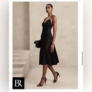 Banana Republic Asymmetrical Seam Midi Slip Dress